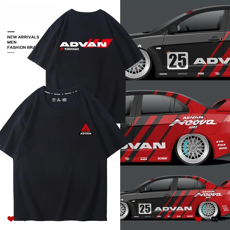 Camiseta de Algodón Casual para Hombre, Modelo Advan Car Modin Wheel AD08R, con Neumático Yokohama AD09 y Diseño Hub ort-Sve Youth Faion