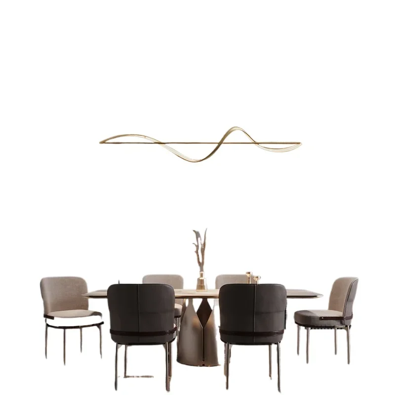 

All-copper modern simple restaurant chandelier light luxury dining table light Italian minimalist dining room