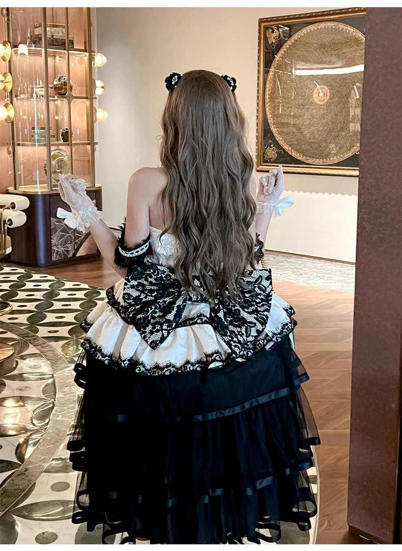 حفلة عيد الميلاد الأميرة لوليتا فستان شبكة SK مجموعة المرأة سليم صالح خارج الكتف الرسن الذكرى عيد ميلاد فستان سهرة #2