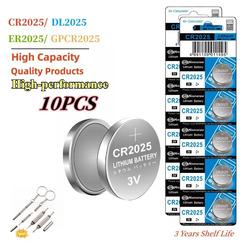 

10-50pcs CR2025 cr2025 2025 3V Lithium Coin Cell Batteries Flat Battery for Car Key/Key Fob Audi Mercedes Nissan scales toys etc