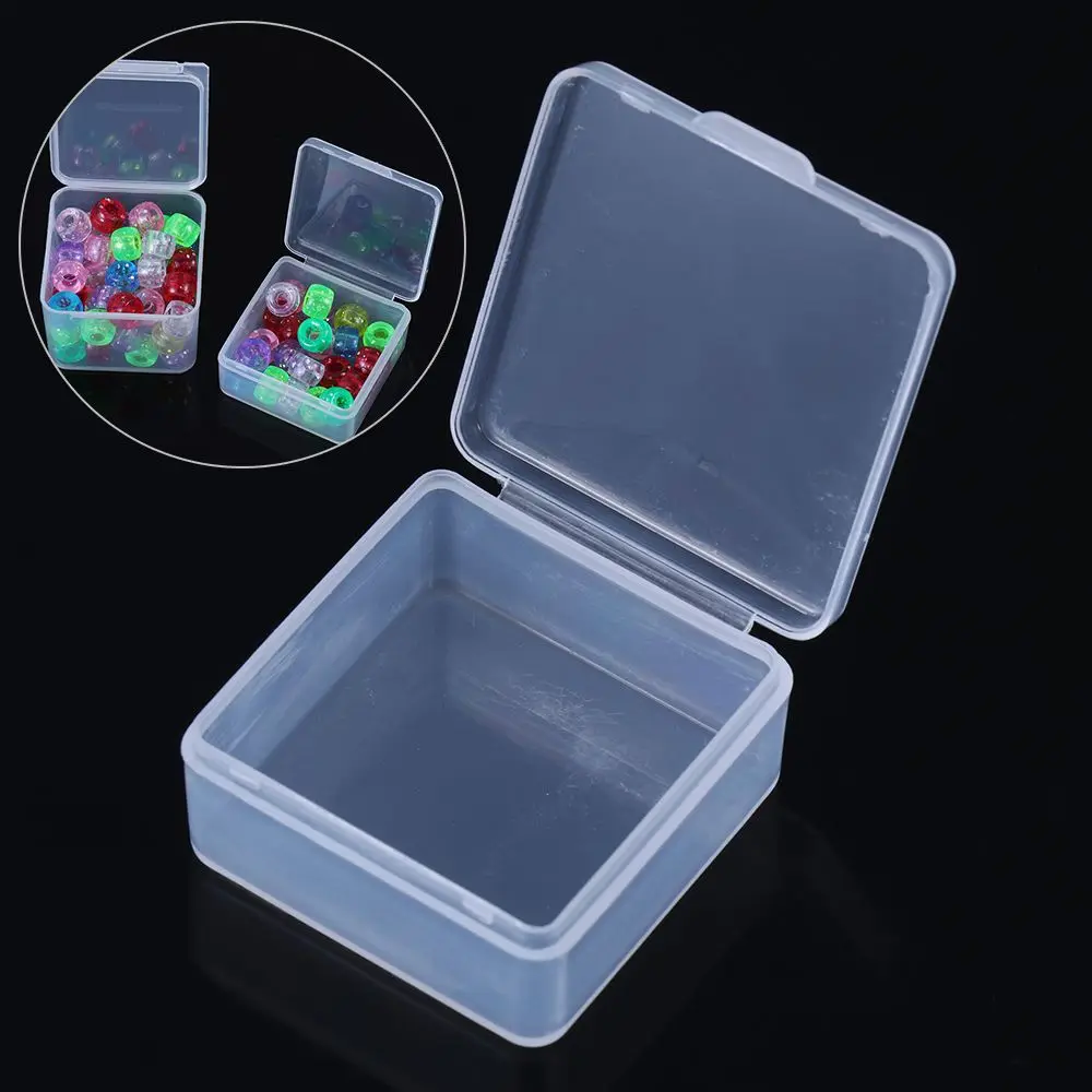 1pc Transparent Storage Box Small Plastic Storage Box Useful Beads Container Jewelry Organizer Case Home Storage Supplies