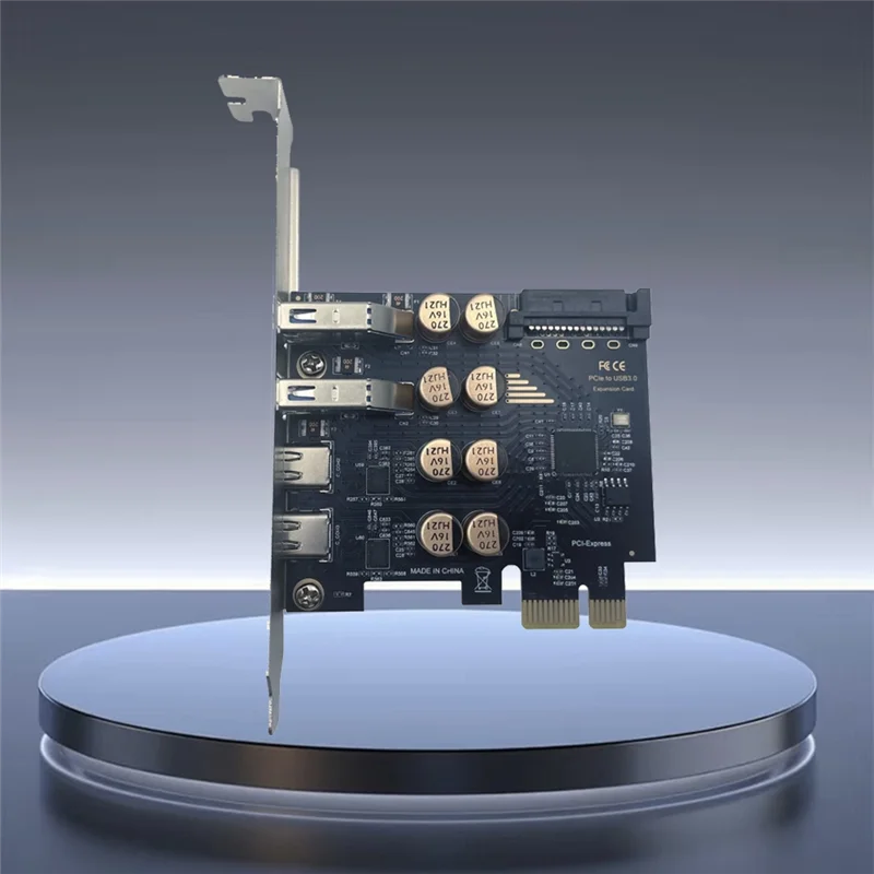 【Price Drop !!】D720201 PCI Expansion Card 4-Port USB 3.0+ Type-C 5Gbps High-Speed Hub For Desktop Computer