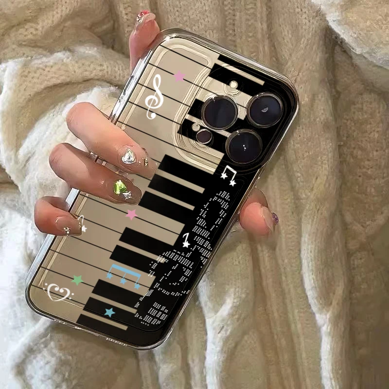 Silicone Phone Case For Redmi Note 14 13 12 11 10 Pro Plus 5G Redmi 13 13C 4G Shockproof Letter Music Note Painted Bumper Cover view 3