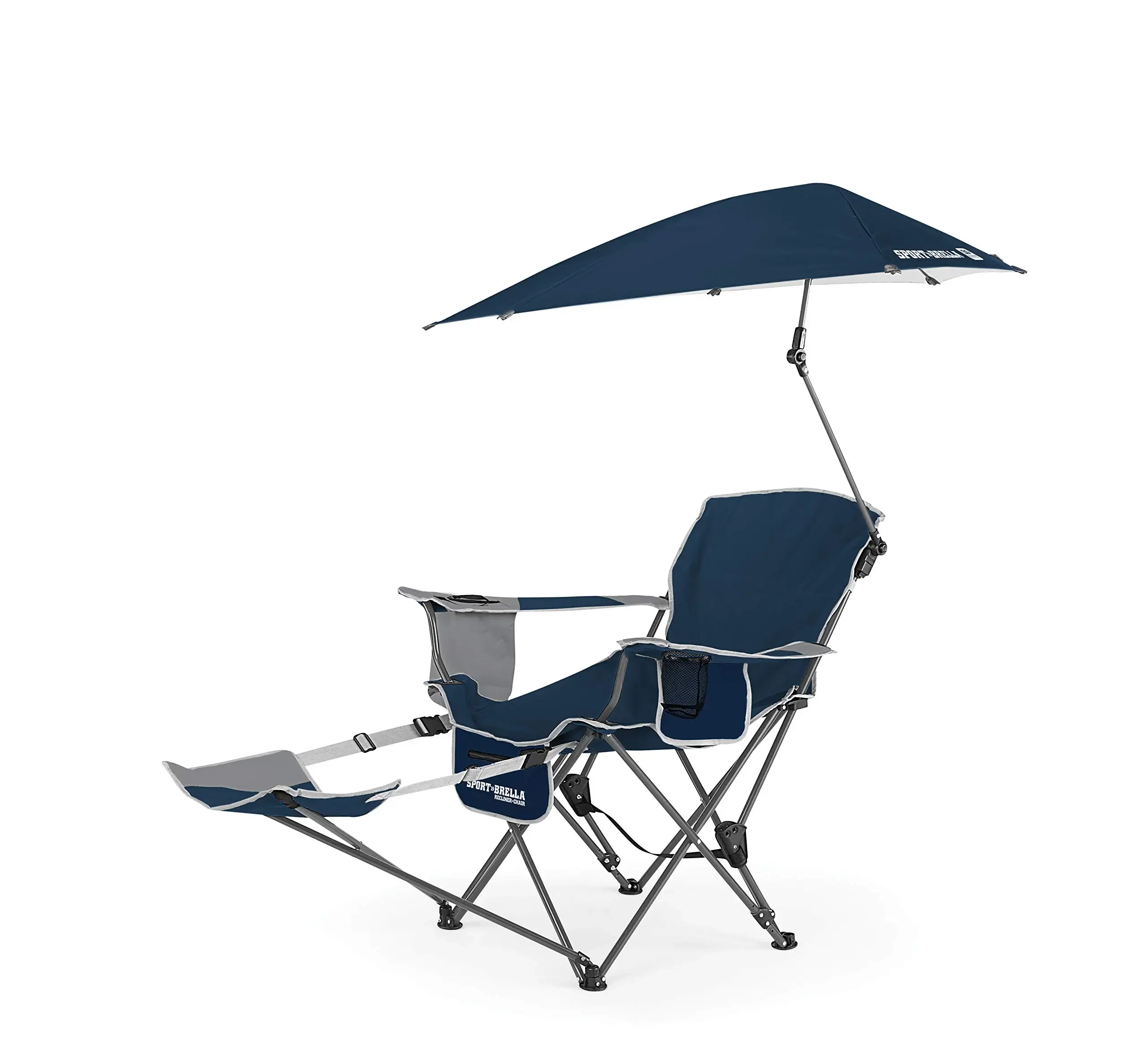 fm-Wholesale Prices Folding Beach Chair With Adjustable Umbrella For Beach Outdoor Folding Chair With Footrest