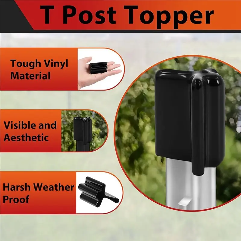 LNHF Topper per pali a T in vinile 50 pezzi, tappi per pali a T sicuri, tappi per pali a T di sicurezza, tappi per pali a T di sicurezza neri