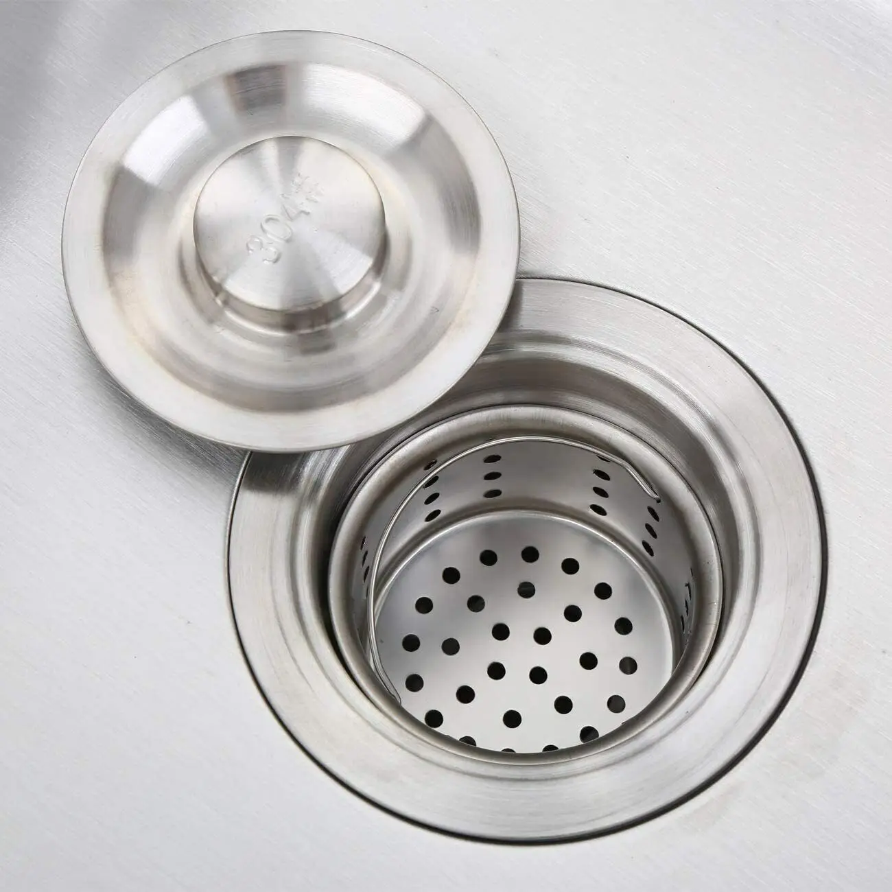 Évier de Cuisine en Acier Inoxydable, Lavabo à Monter Sous ou sur le Devant, Lavabo 304 39x36cm pour Fixation avec Filtre, Vidange de Proximité