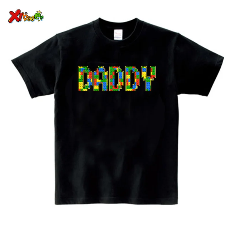 Birthday Party Shirt Family Matching Clothes Building Blocks Gaming TShirt Custom Name Dad Son T Shirt Baby Kids Name T Shirts