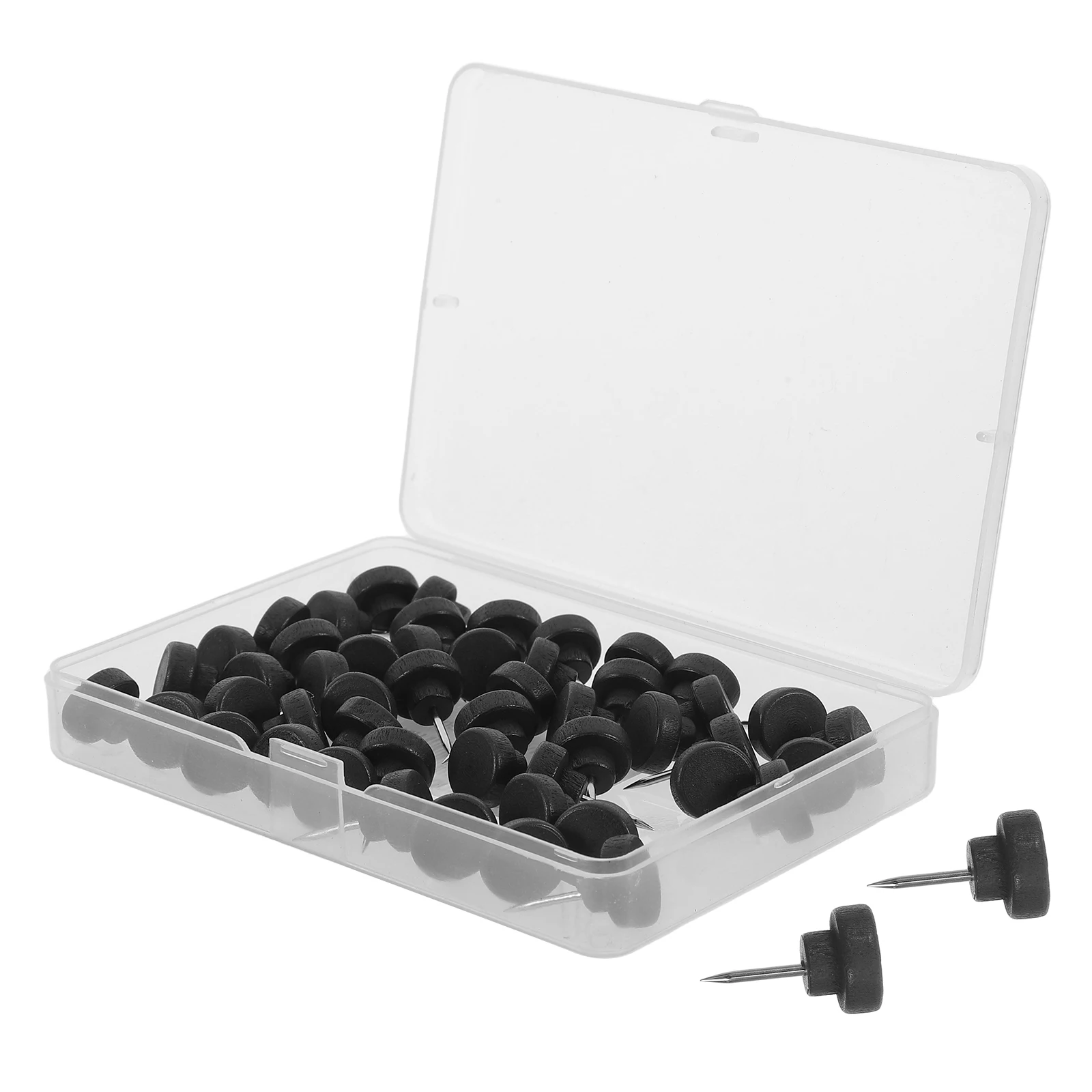 50 pcs Round Wooden Push Pins Decorative Thumb Tacks For Cork Board Bulletin Wall Map Calendar Photo Display Office Supplies