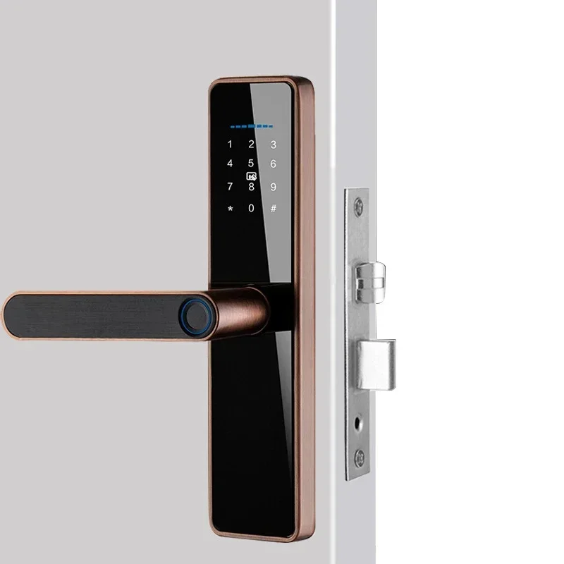 Tuya Intelligent Electronic Key, Código de segurança, senha biométrica, Wi-Fi, Alumínio Fingerprint App, Smart Lock Door, 2024