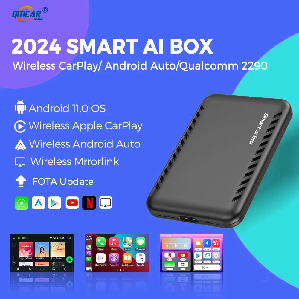 Carplay Ai Box Android 11 Magic 2.0 Box Android Auto Wireless Carplay Adapter QCM2290 For Volvo  MG Haval Benz Audi Chery Toyota