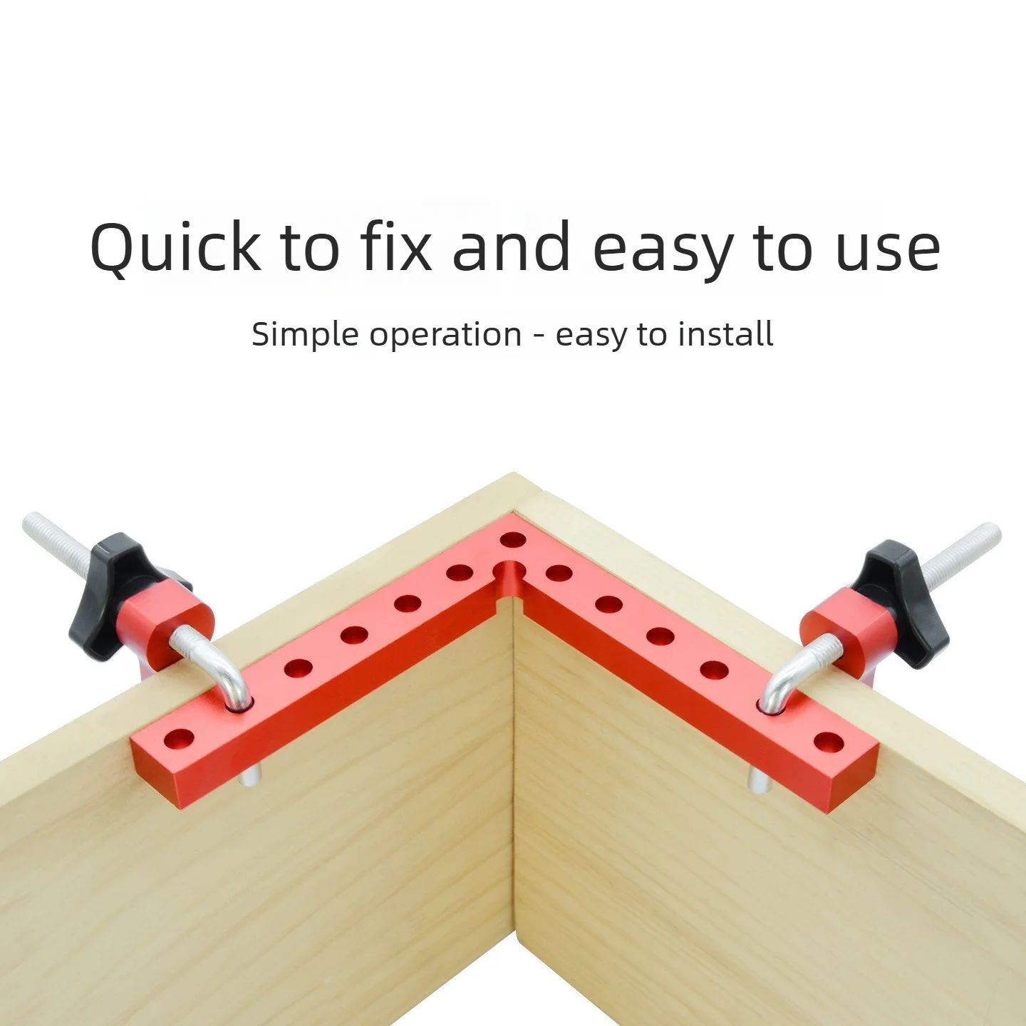 Carpenter Right Angle Clamp 90°, Aluminum Alloy Positioning Ruler & Height Scale, Panel Fixing Clamp Woodworking Corner Clamping