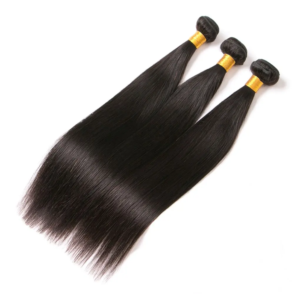 Straight Bundles Human Hair 100% Unprocessed Brazilian Human Hair 3 Bundles 18 20 22 Inch Bundles Hair Weft for Women Natural 1B