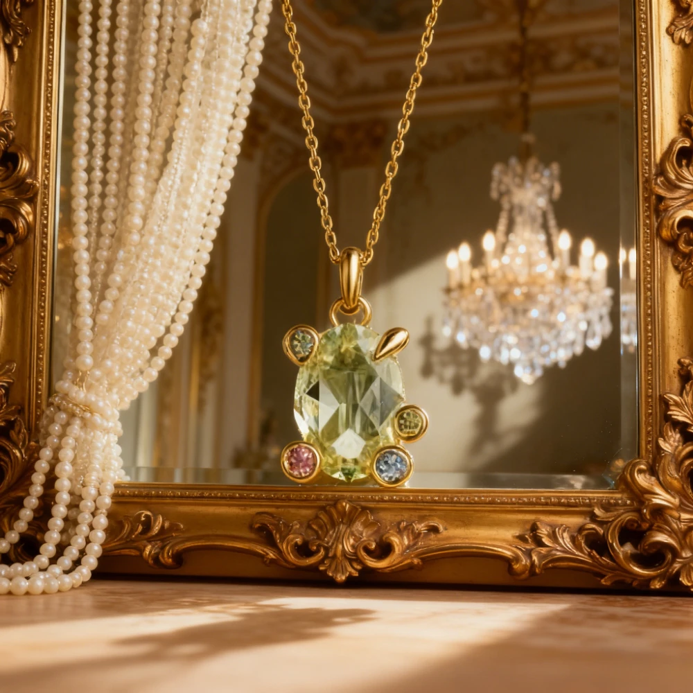 

2025 Trendy Jewelry Fashionable Gorgeous Blue Charm Colorful Necklace Pendant Versatile Workplace Daily Birthday Gift Jewelry