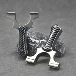 Black Stripe Patch Excellent Metal Slingshot Straight Handle Portable High-power Shooting Hunting Sling Special Bow Head