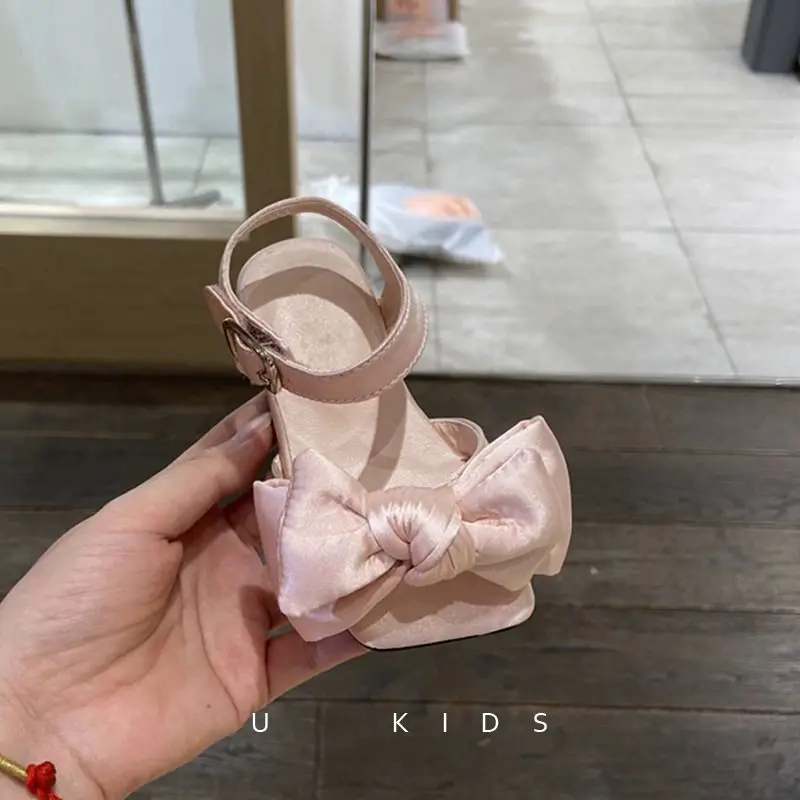 

Girls Sandals Fashion Chic Ins Trendy Kids Princess Shoes with Big Bows 2025 Summer New Children Dance Shoes Wedding Party Cute