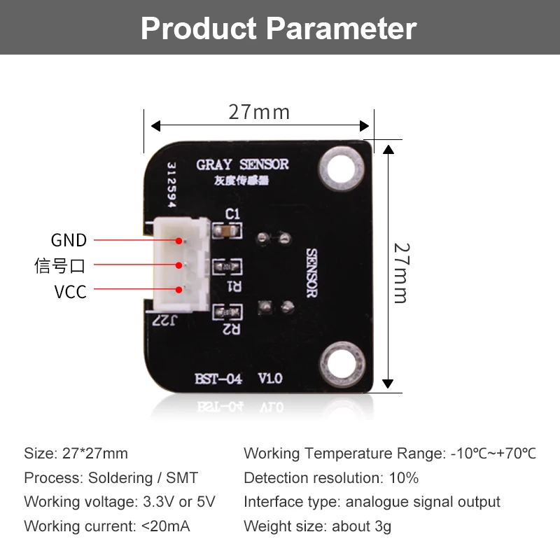 Photosensitive Resistor Light Sensor Analog Grayscale Module Electronic Board Color Recognition For Arduino DIY Robot Car Kit