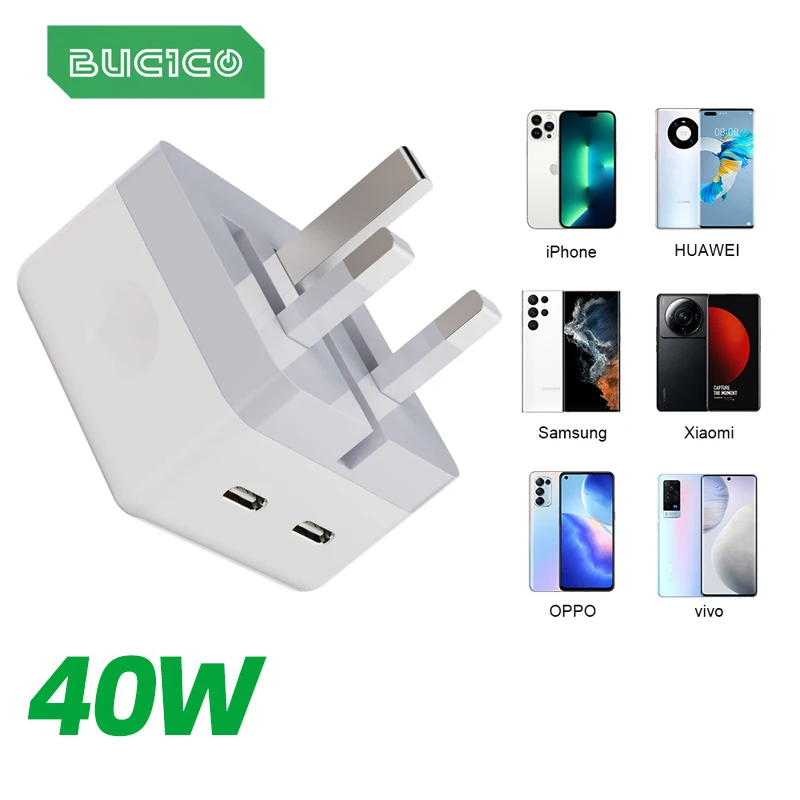 PD 40W GaN Quick Charge Dual USB C Charger  35W For iPhone 14 13 12 11 Pro Max iPad Xiaomi Poco Samsung Huawei Laptop Charger