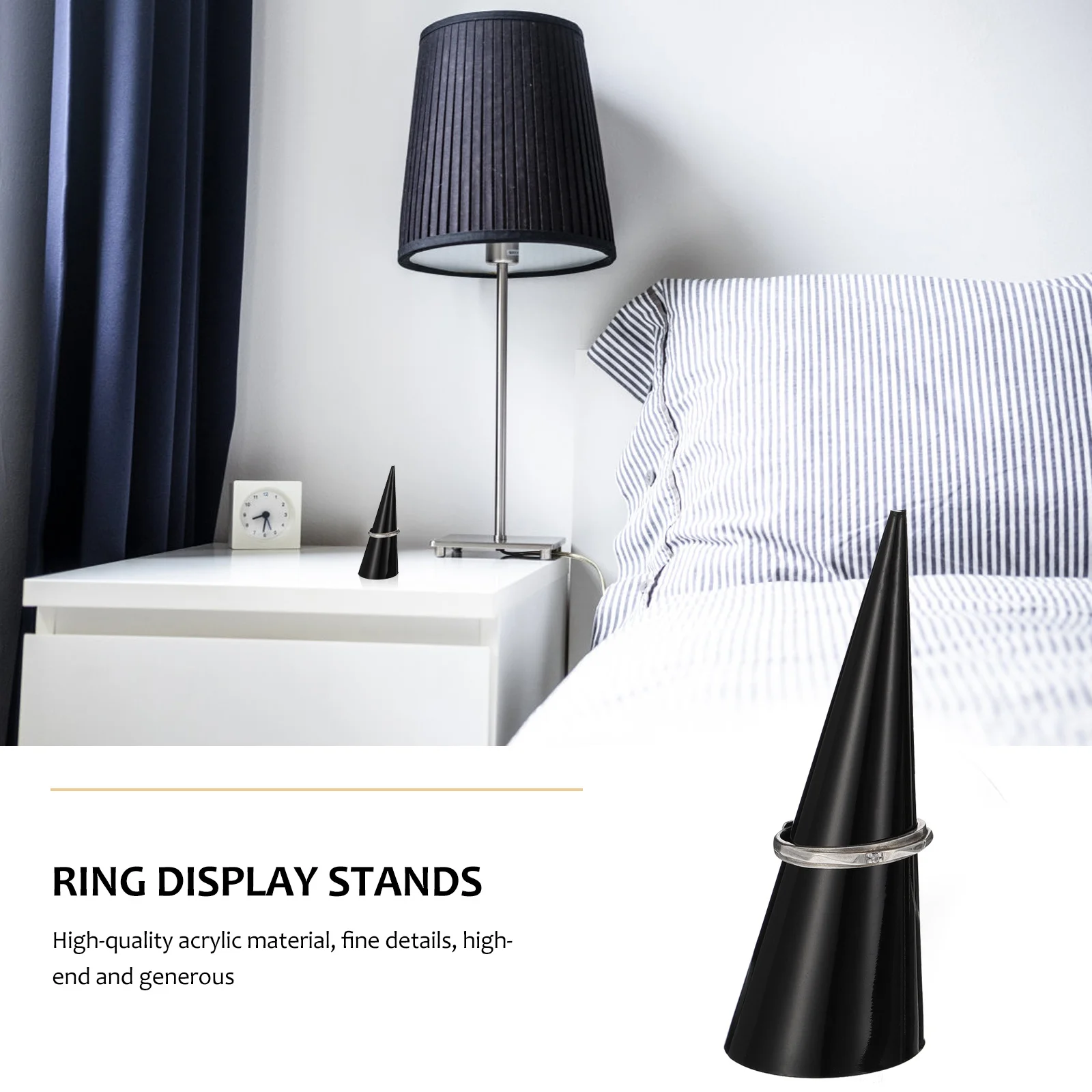 

4 pcs 1 Set Acrylic Ring Display Stands High-Quality Jewelry Storage Brackets Smooth Texture For Organized Ring Holder Exquisite