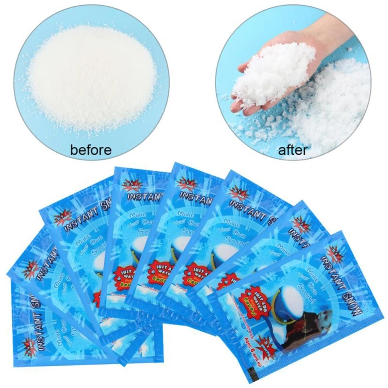 Fake Snow for Charms Slime Polymer DIY Fluffy Artificial Snowflakes Instant Snow Powder Holiday Winter Christmas Decor Kids