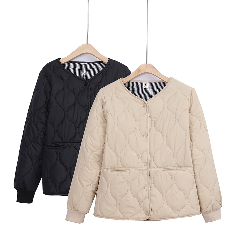

Women's Loose Lightweight ort down Cotton Jaet Quilted Pattern Winter New Sle Filling Cotton Padded Coat Korean Sle