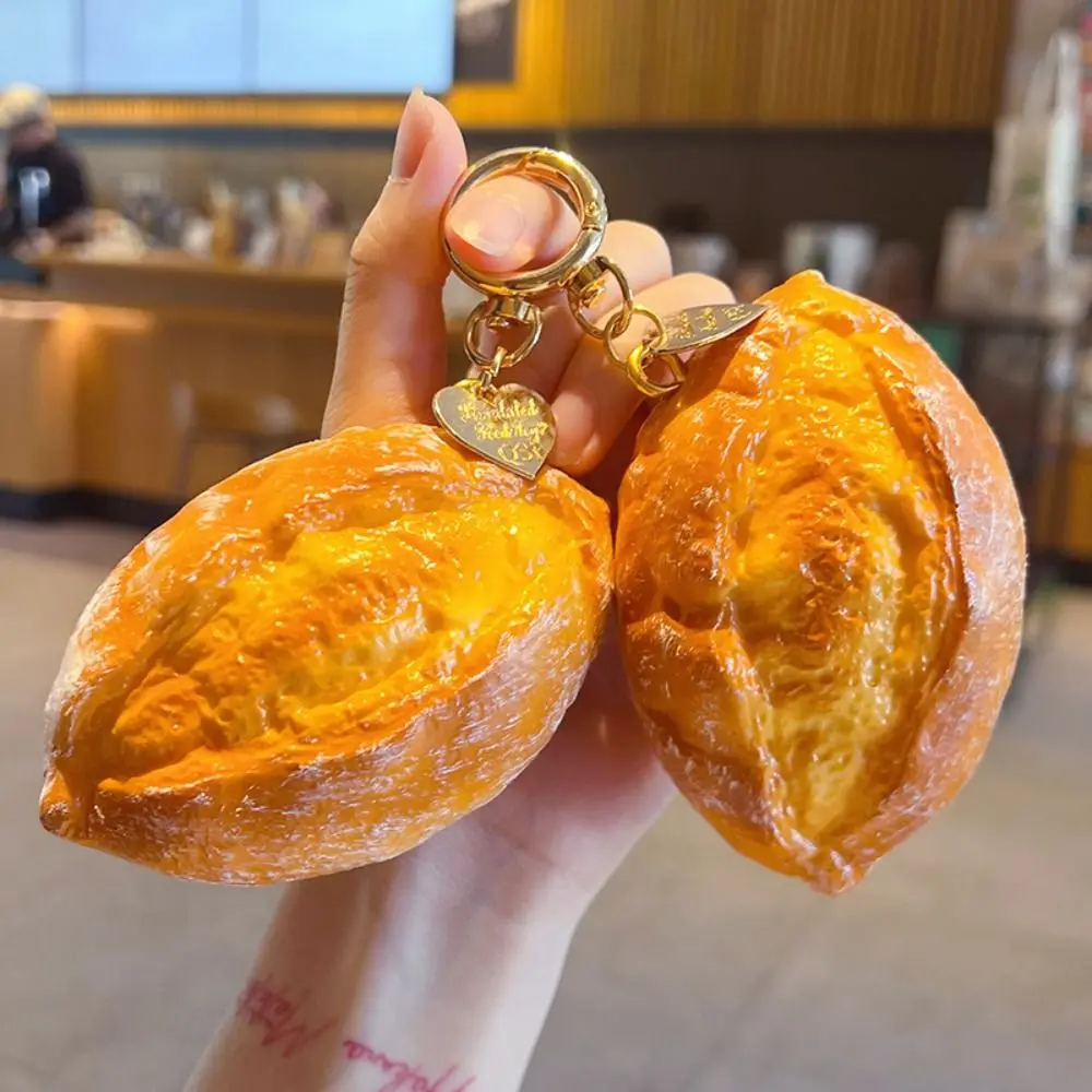 Realistic Bread Squishy Keychain Slow-rebound Mini-size Simulation Bread Squeeze Scented Lightweight Food Bread Ornaments