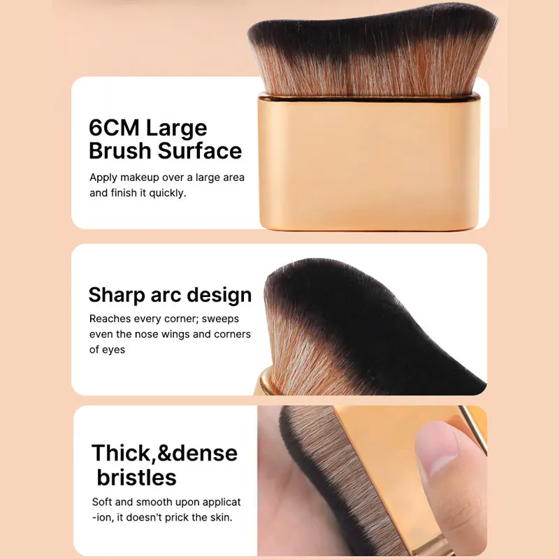 แปรงแต่งหน้าสําหรับ Contouring Tanning Liquid Foundation Cream Blush Soft Bristle เครื่องมือแต่งหน้าอเนกประสงค์สําหรับวัน