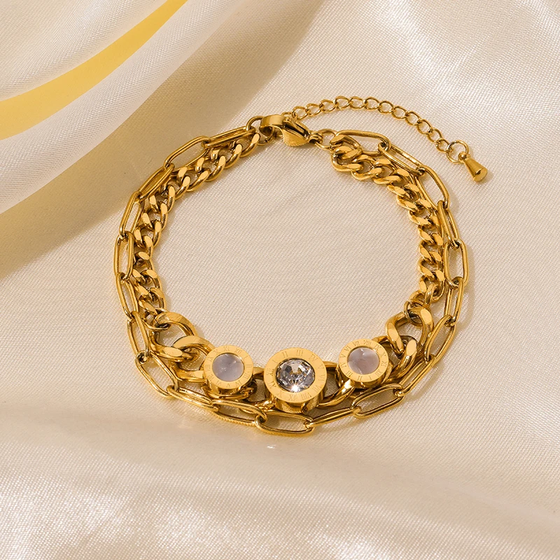 EILIECK 316L Edelstahl Einfache Zirkonia-Kettenarmbänder für Damen Wasserdicht Luxuriöser Glitzer Stilvoller Charm-Schmuck Geschenke – Detail 15