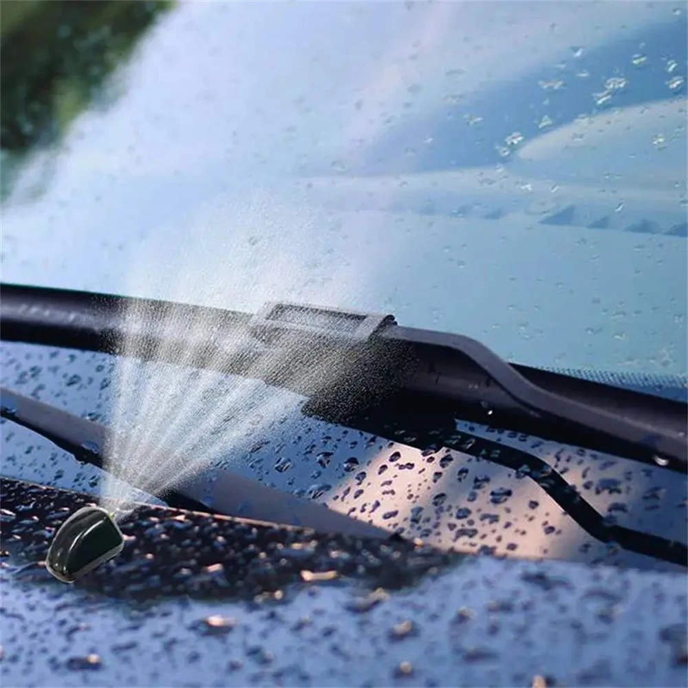 Pair 2pcs Universal Car Windshield Washer Nozzle Engine Hood Wiper Straight Column Spray Nozzle Spray Head Car Wiper Accessories