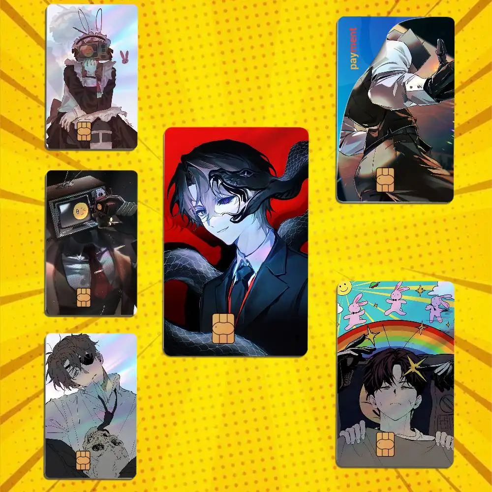 Super cool Baek Saheon Braun GSGW High Quality Anime Laser PVC Sticker Film Skin Cover For Metro Debit Credit Card  Access Card