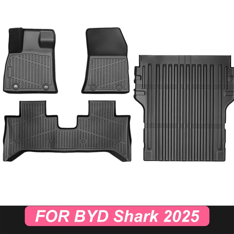

2024-2025 BYD Shark Pickup Floor Mats & Cargo Liner - TPE Material Waterproof Anti-Slip Foot Pads for BYD Shark 2025 Accessories