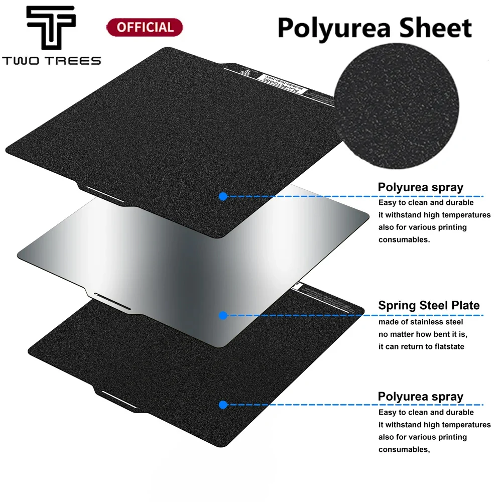 

Upgrade PEI Flexible Sheet magnetic Bed Polyurea Double Side 3D Printer For Bambu Lab Ender Voron K1 K1 Max 257/235/315m