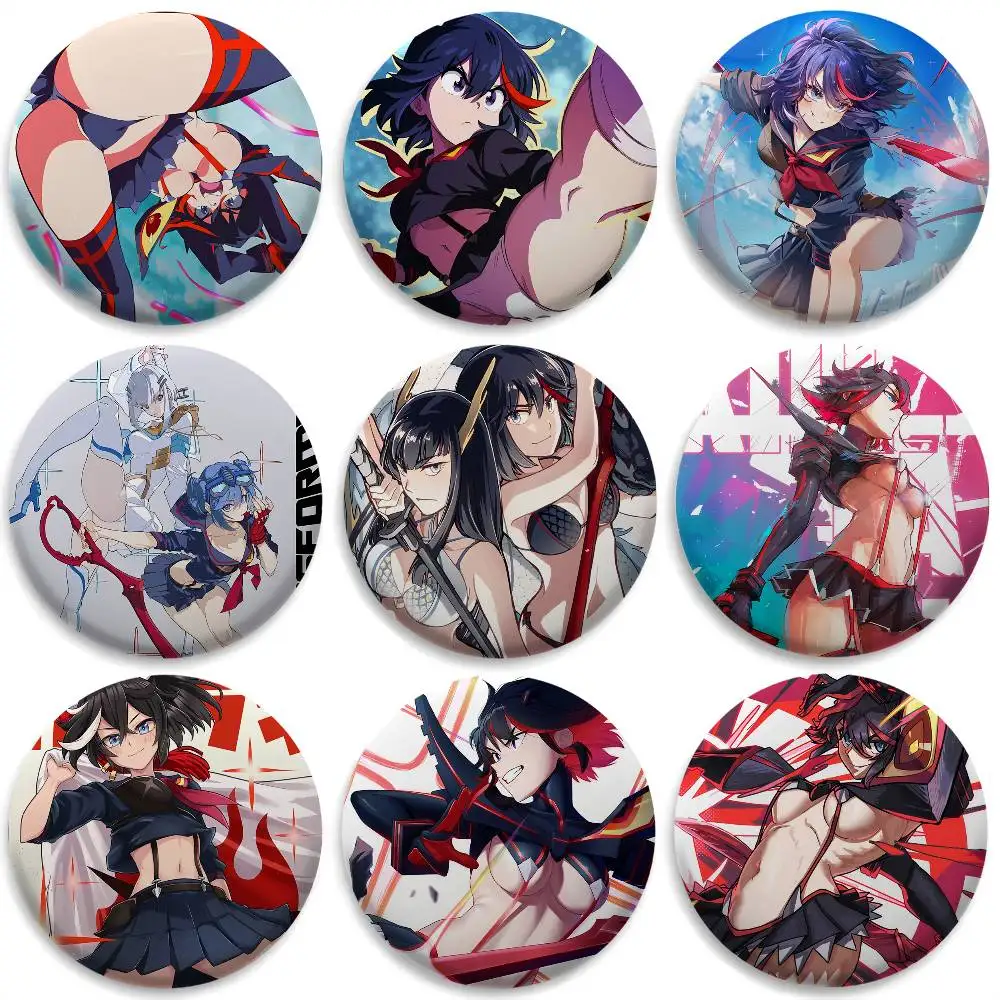 

K-KILL La KILLS Ryuko Matoi Badges Round Exquisite Badge Brooches Creative Pins For Clothes Hat Backpack Gift Accessories