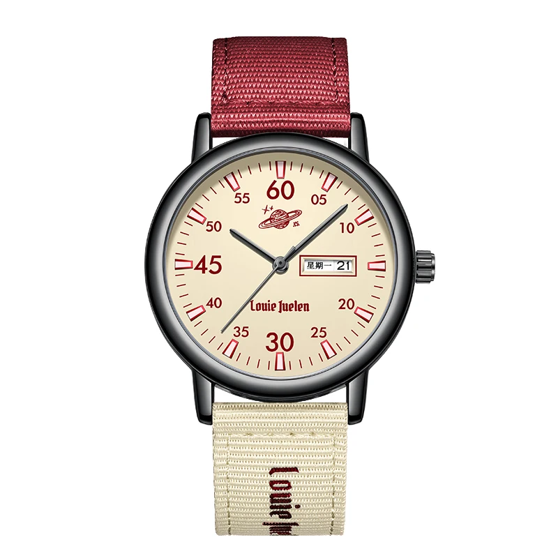 

Модные мужские часы в стиле ретро, изысканная функция календаря, круглый циферблат, нейлоновый ремешок, мужские часы, студенческие молодежные кварцевые наручные часы