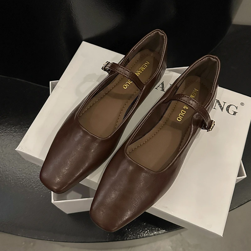 Summer new brand women's flat shoes fashion shallow mouth Mary Jane shoes soft casual ballet shoes