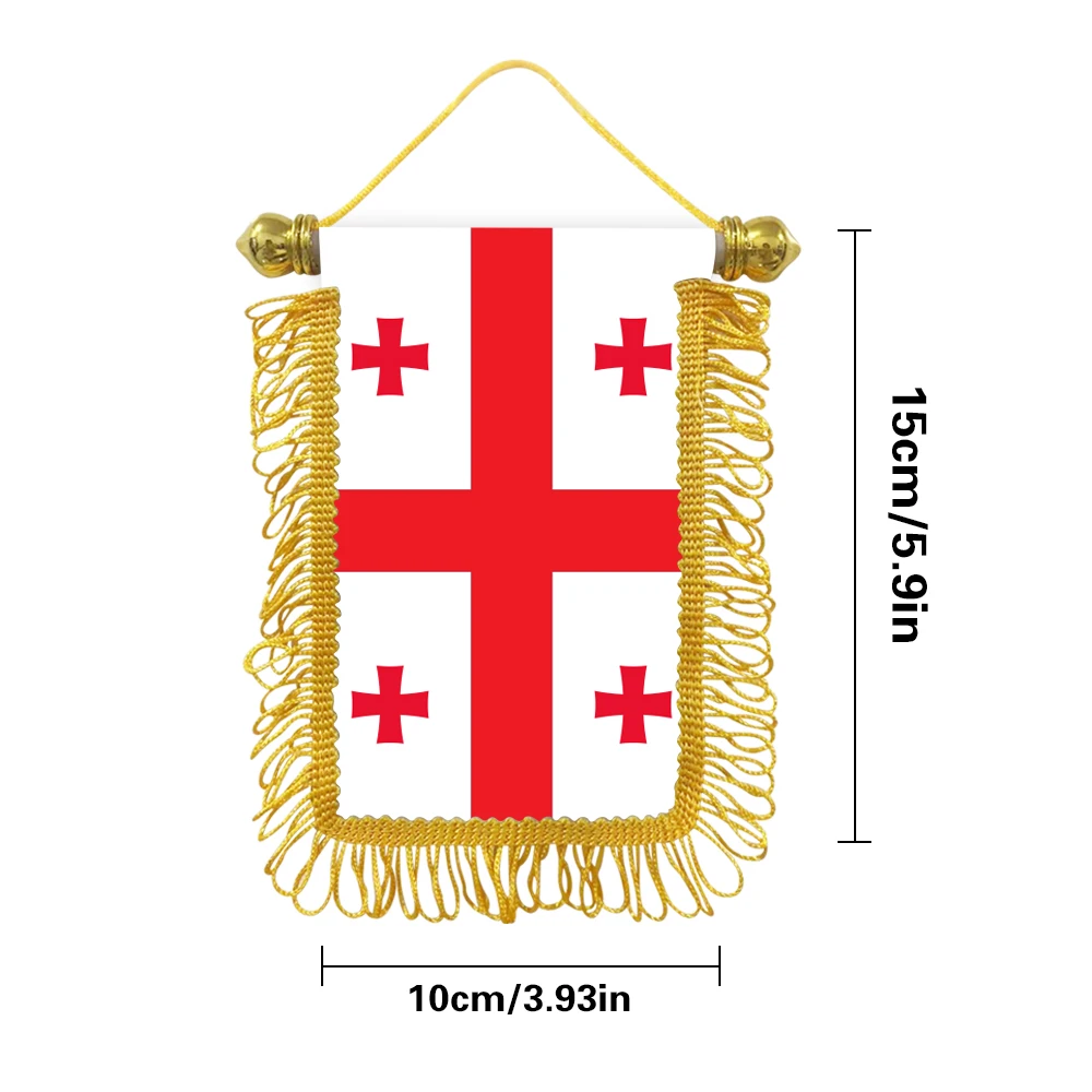 Georgia small hanging flag 10x15cm triangular flag car decoration hanging flag double-sided pattern with suction cup