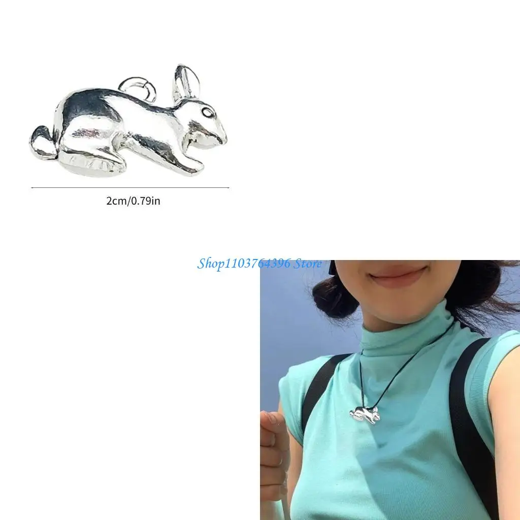 

Set of 10 Rabbit Pendants Necklace Pendant Craft Accessories Jewelry Pendant