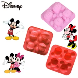 4pcs Mickey Silicon Mold Anime Minnie Baking Mold Cake Chocolate Ice Cube Pudding Moulds Pastry Tools Kitchen Supplies