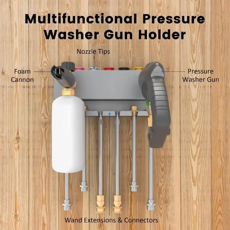 

Professional Wall Mounted Pressure Washer Tool Holder Storage Rack Organization Replacement for Car Wash Accessories 87HA