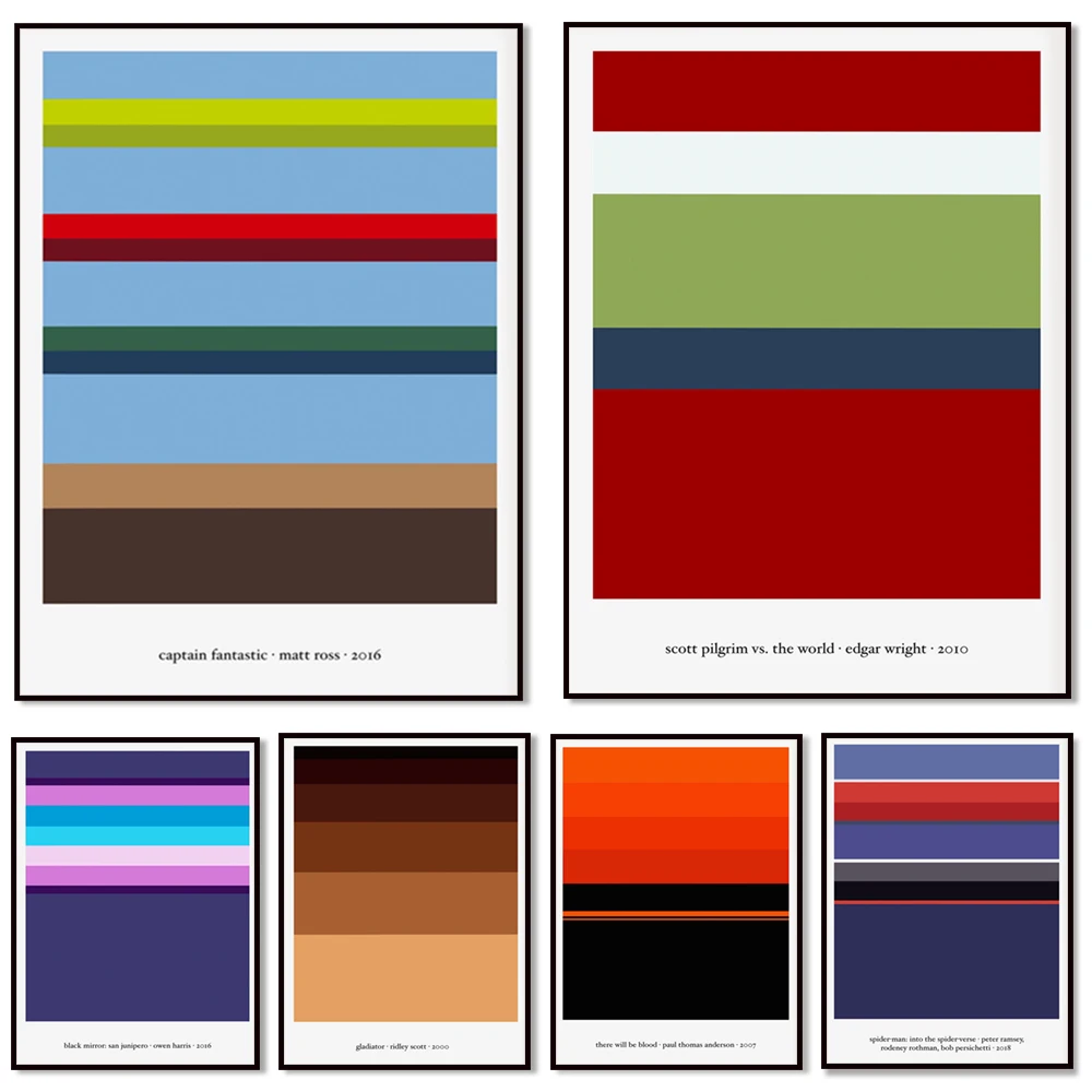 Affiche de film alternative d'impression de palette minimaliste