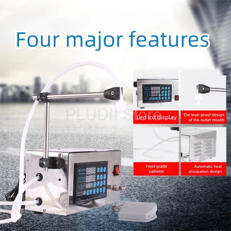 220V Digital Control Liquid Filling Machine Semi Auto Single Head Liquid Filler with LED Display for Beverage Food Grade Liquids