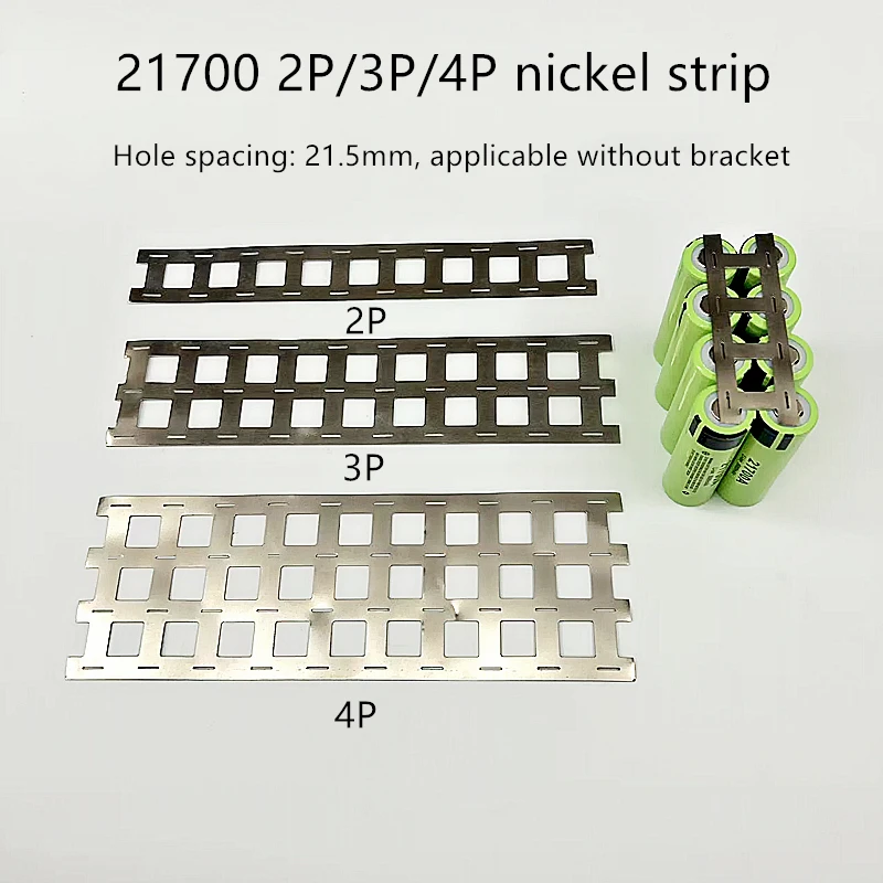 21700 Batterielochabstand 21,5 mm Verbindungsplatte gestempelt SPCC-Vernickelung 1 Meter parallel ohne Halterung Nickelstreifen – Detail 1