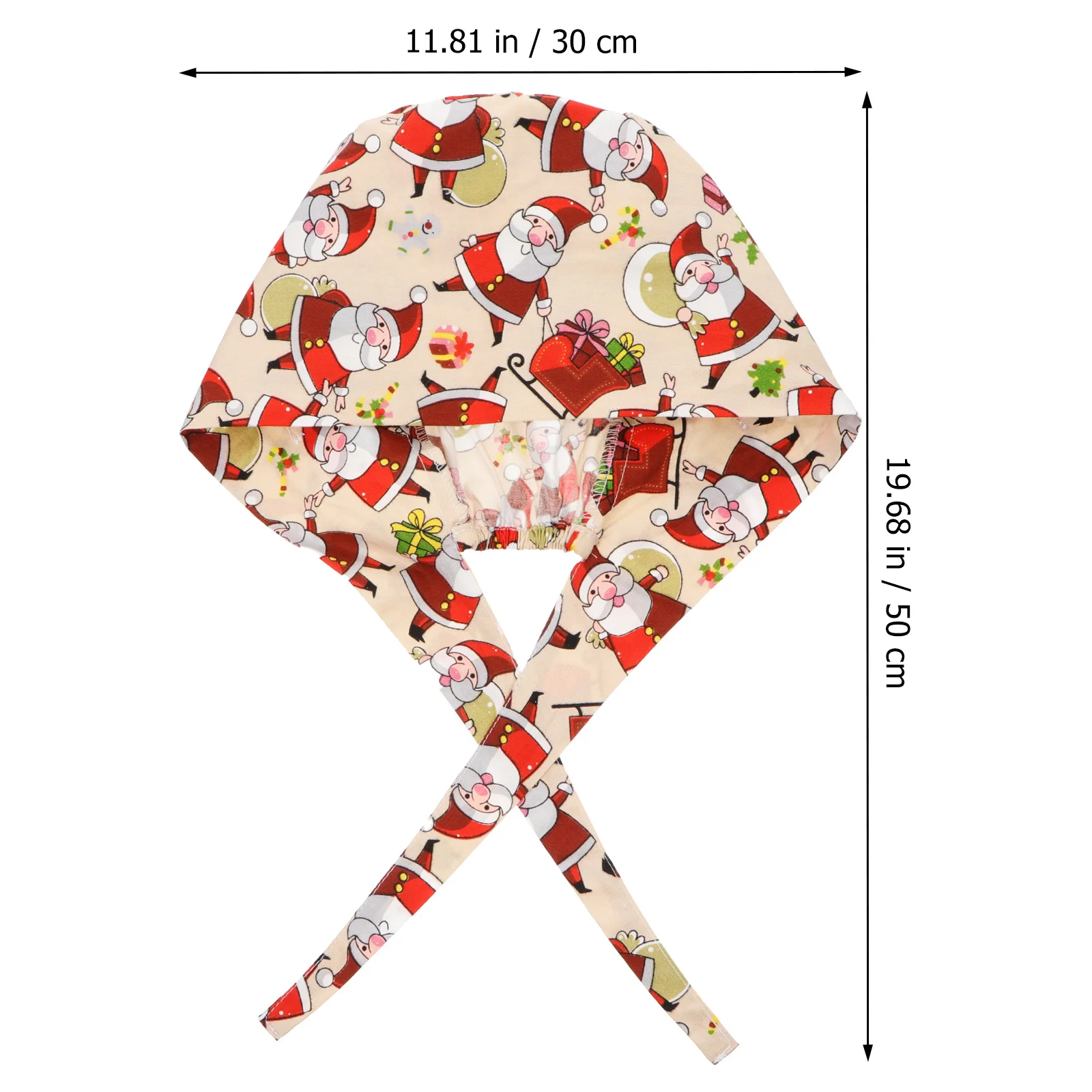 Natal impresso algodão boné de trabalho à prova de poeira enfermeira spa quimio limpeza perda de cabelo uso padrão de natal headcloth