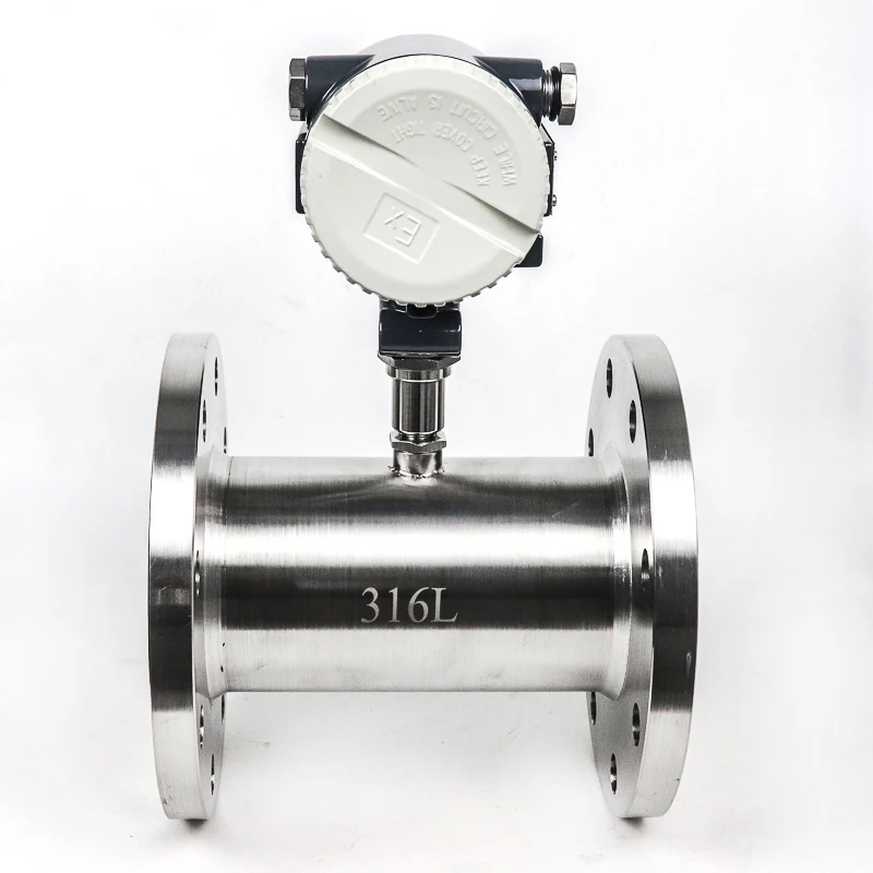 Stainless Steel Liquid Turbine Flow Meter For Water DN25-DN100 Flange Connection Digital 4-20mA RS 485 Output DC24V LCD Display