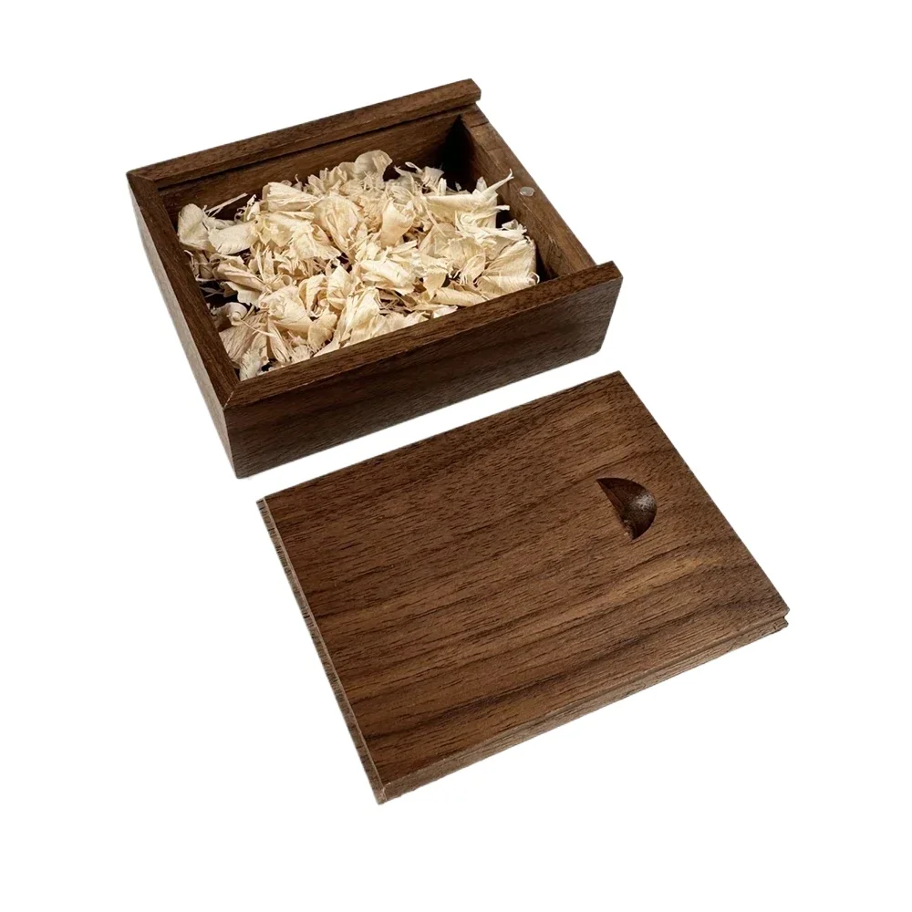 1PCS Natural Walnut Maple Wooden Unfinished Blank Storage Box With Slide Top for Necklace Ring Jewels USB Case Home Decoration