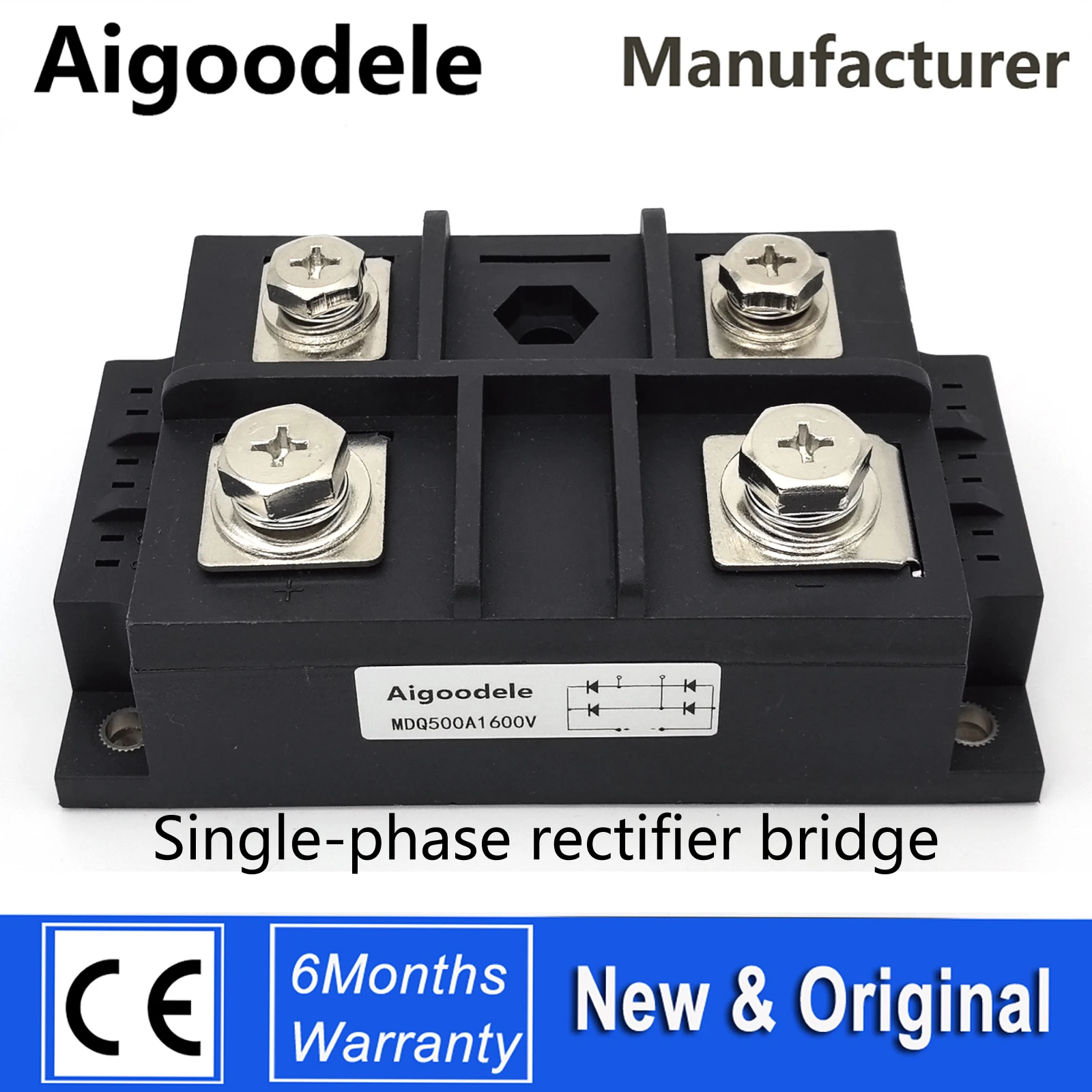 

1Phase MDQ500A 1600V, 500A Single-phase Bridge Rectifier Module Rectifier Diode Rectifier Bridge