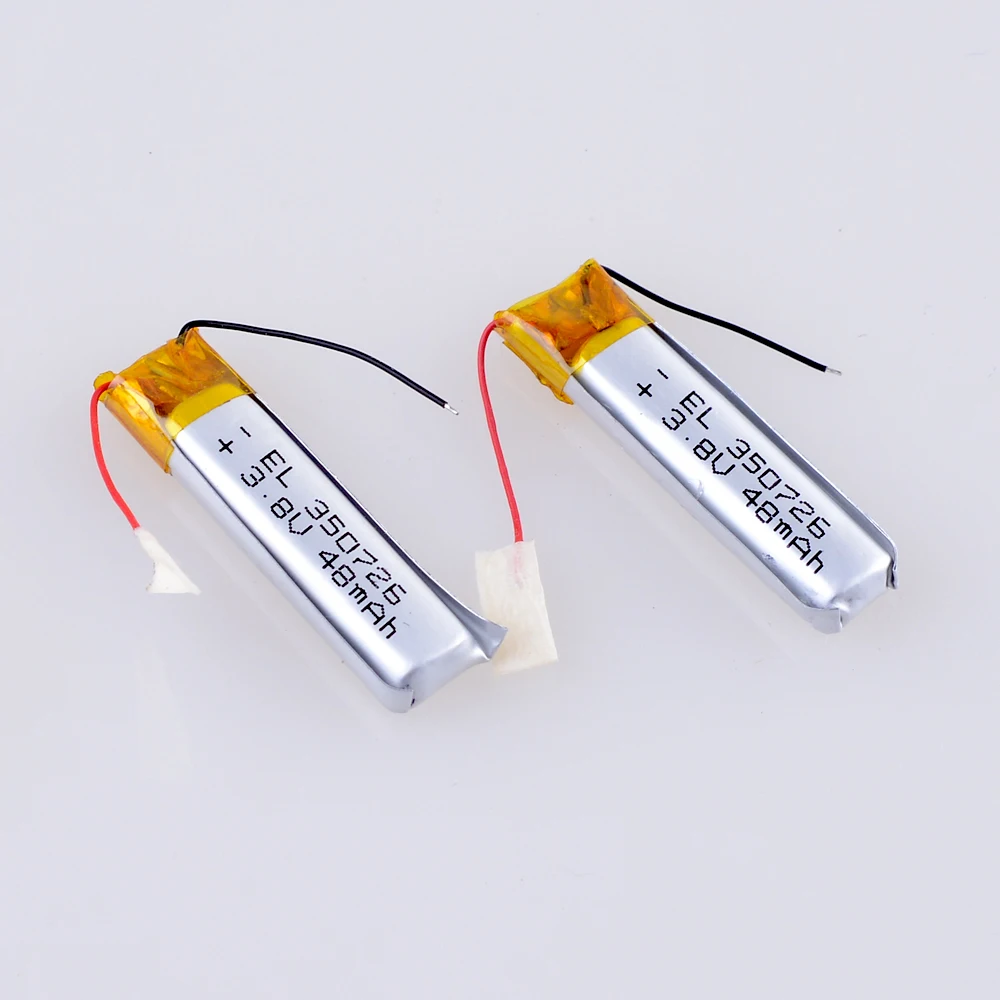 Thin Small Toy 3.8V 350726 48mah Polymer Rechargeable Battery  Lithium-ion Batteries DVR recorder FOR Xiaomi Air2 SE TWS 350725