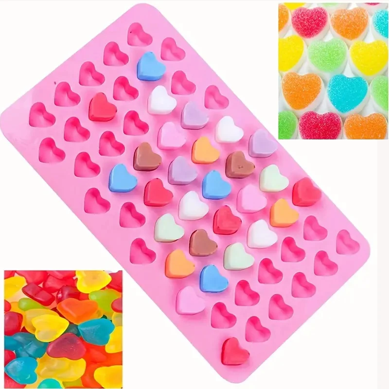 Molde de silicona con forma de corazón, superficie antiadherente de fácil liberación para Chocolate y golosinas gomosas, Fondant y decoración de pasteles, 1 unidad/3 piezas