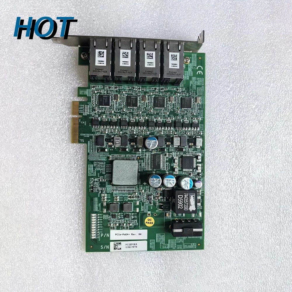 For ADLINK POE Video image acquisition card industrial camera Gigabit network card With four Electrical Ports PCIE-POE4+ Rev. A4