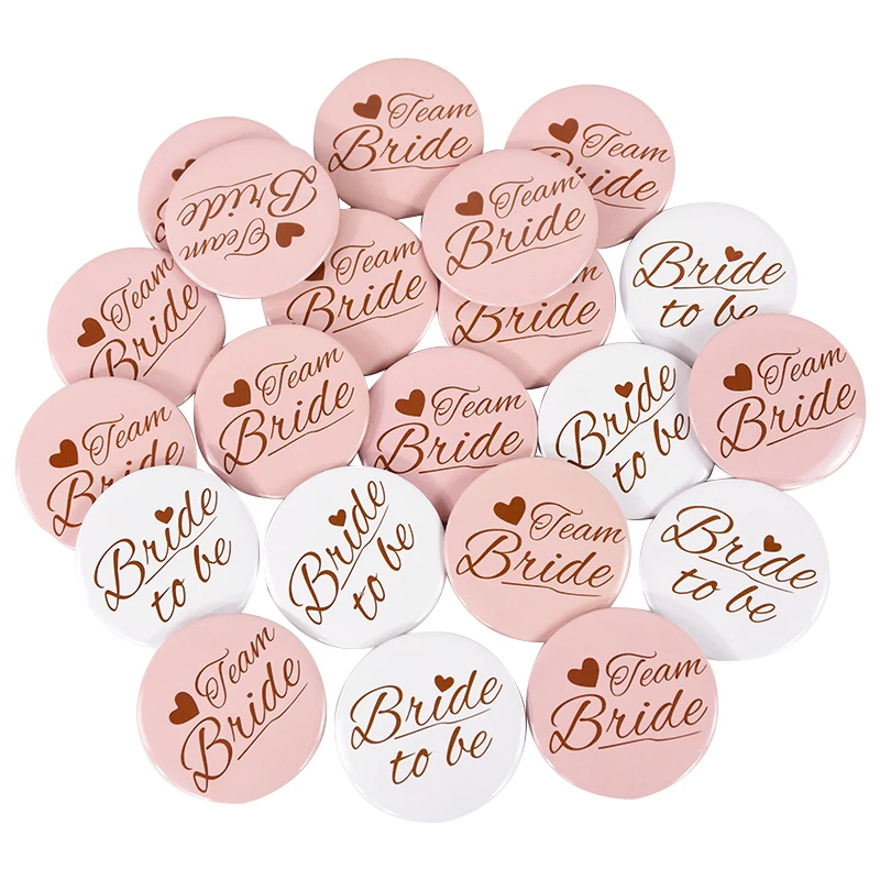6Pcs Team Bride Wedding Party Badges Bride to Be Hen Party Bridesmaid DIY Decoration for Bachelor Bachelor Party Dress Supplies