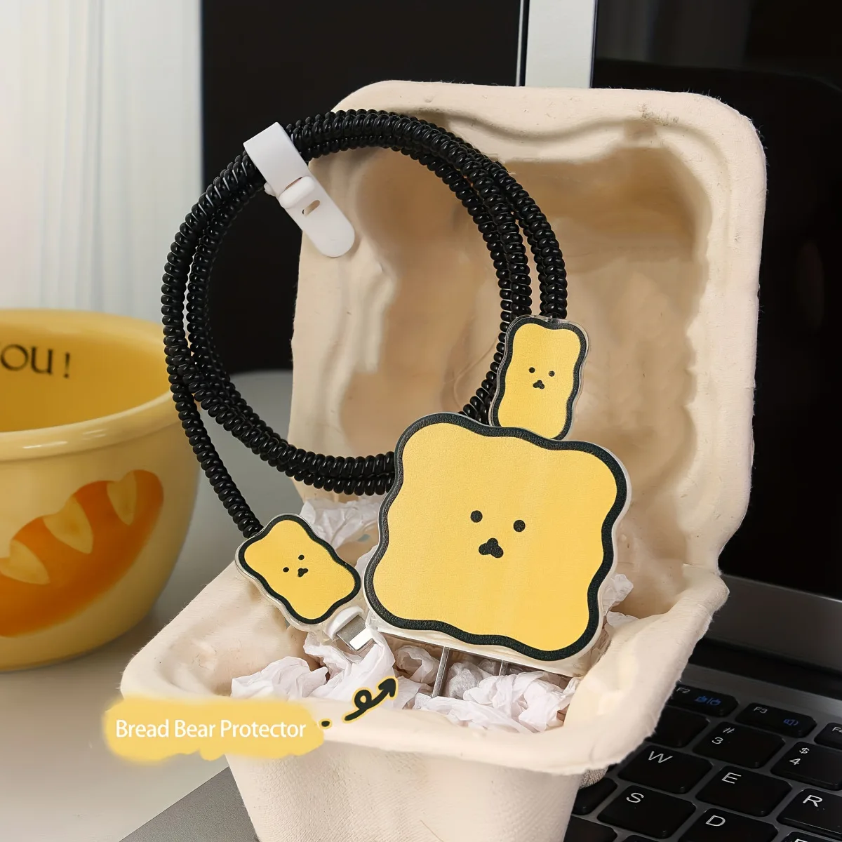 Cute Bear 3D Cartoon Cable Protector For iPhone / iPad 18W/20W Charger Case Phone Wire Cord Organizers